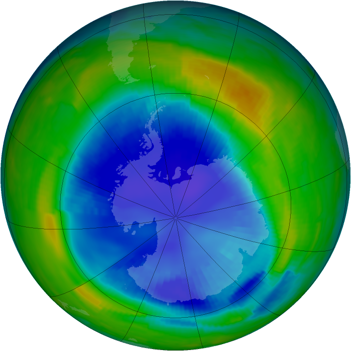Antarctic ozone map for 01 September 1997